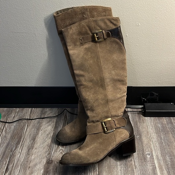 Suede Knee High Riding Boots Size 8 - Picture 1 of 11